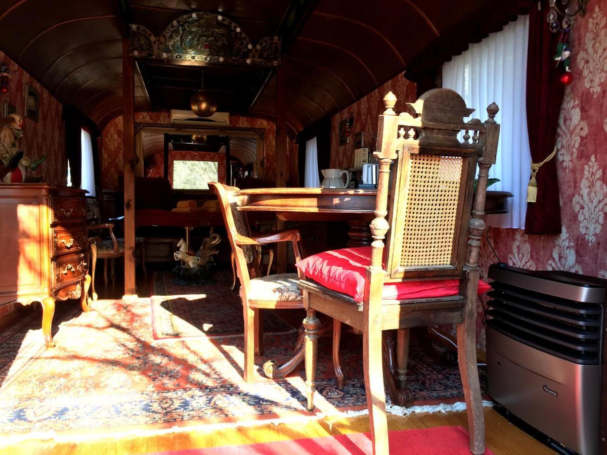 Historischer Zirkuswagen Mit Terrasse Und Blick Ins Gruene Witzenhausen Kültér fotó