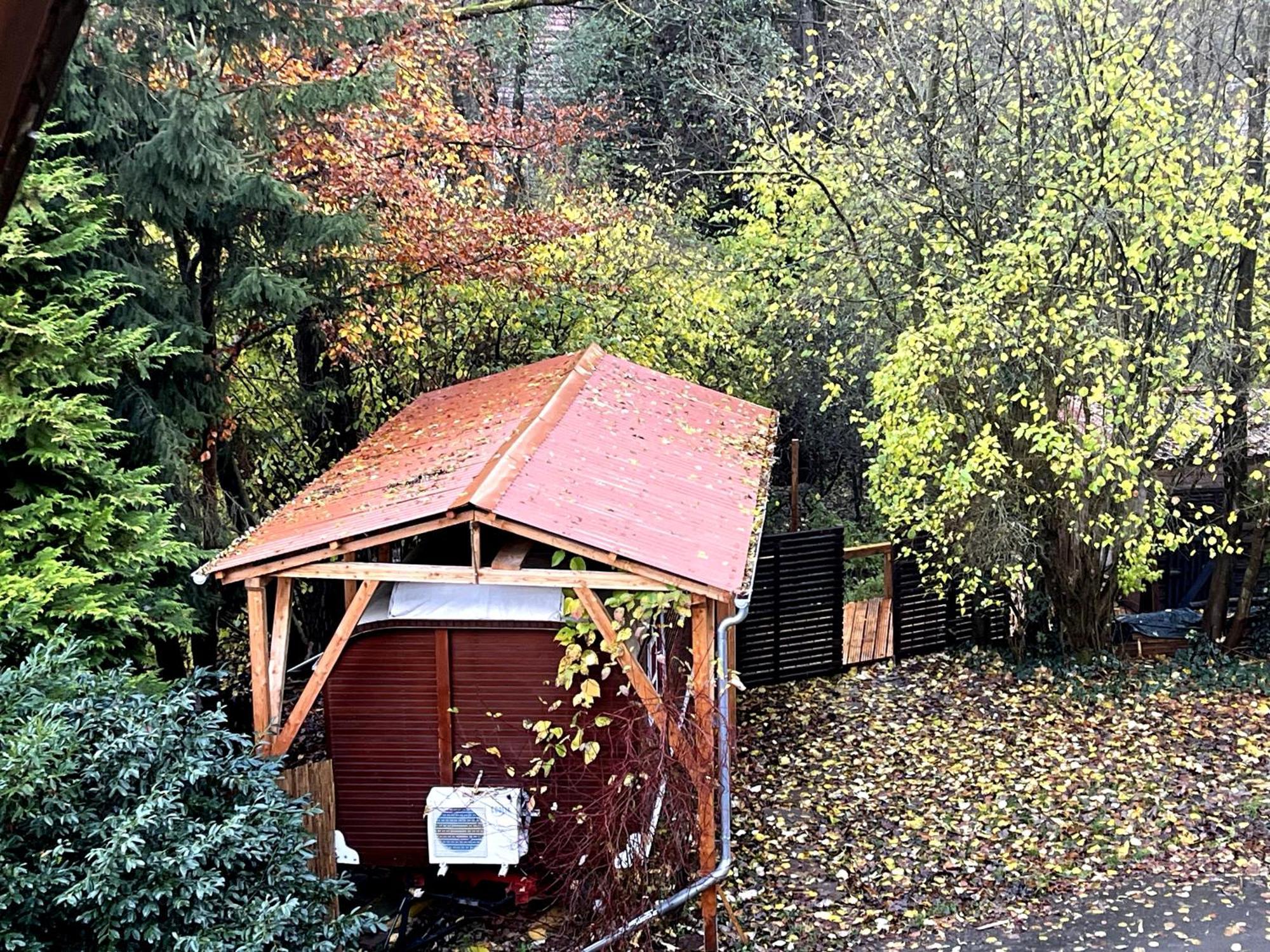 Historischer Zirkuswagen Mit Terrasse Und Blick Ins Gruene Witzenhausen Kültér fotó